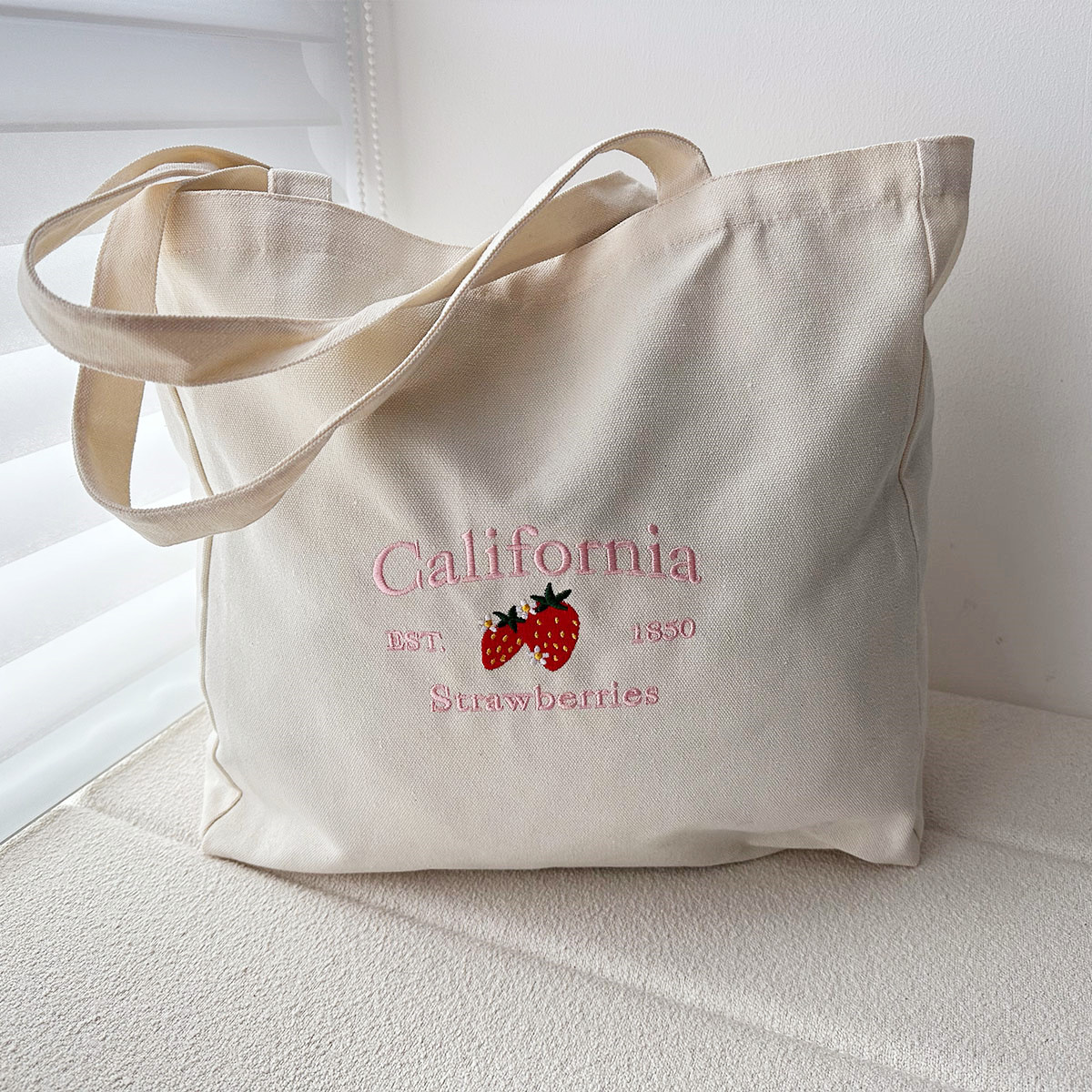 Women Bags Ck - 캘리포니아 EST.1850 딸기 빈티지 자수 미적