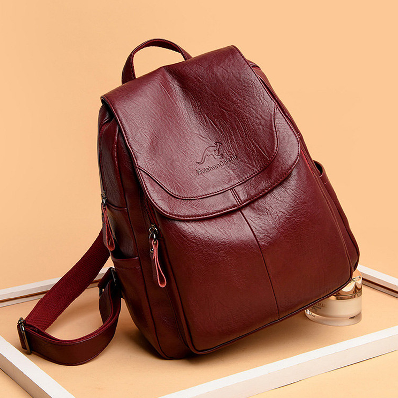 Women'S Vegan Bags - 9 색 여성 부드러운 가죽 배낭