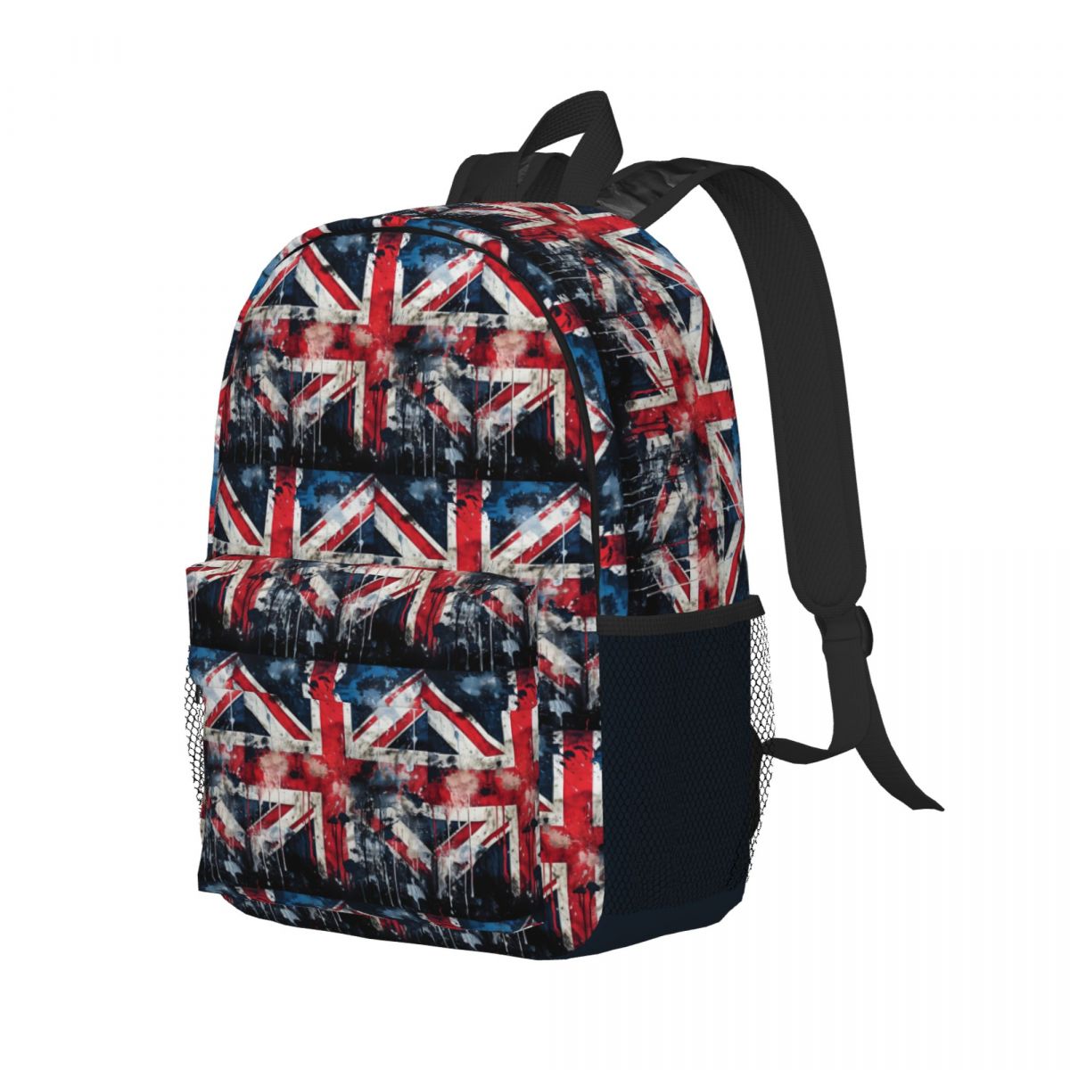 Women Bags Uk - 영국 국기 페인트 질감 배낭 학생