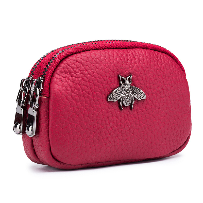 Women Bags Ck - 여성 소 가죽 더블 지퍼 휴대용