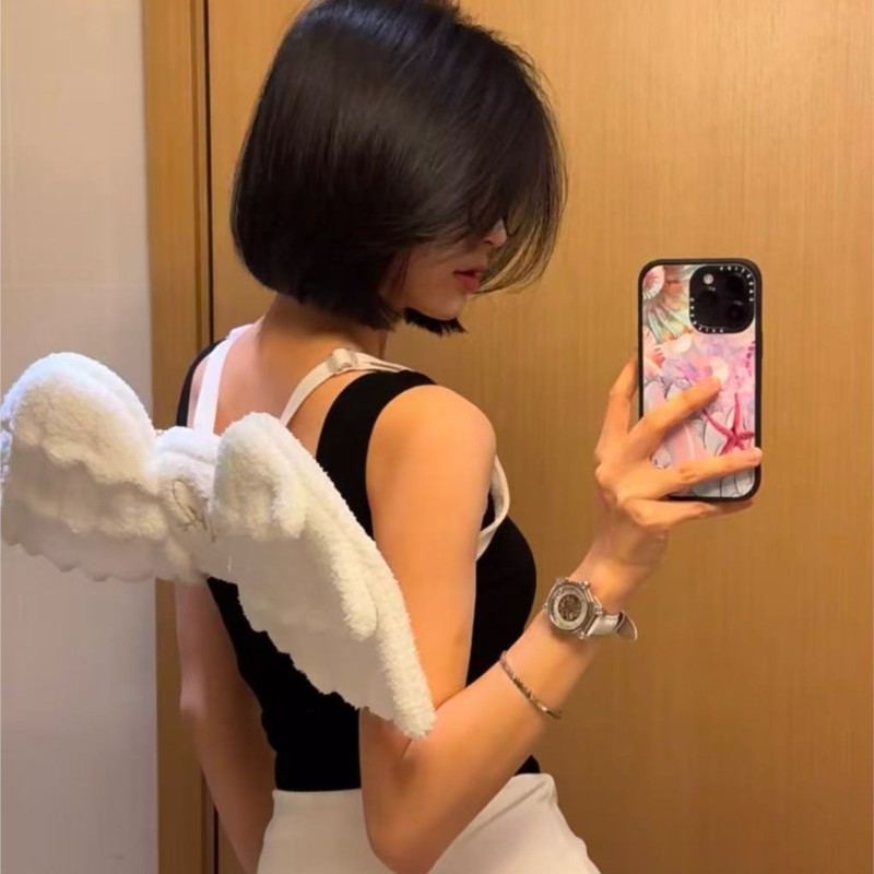 Women'S Japanese Bags - JIAERDI 달콤한 흰색 천사 날개 배낭
