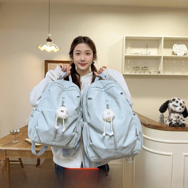 Women Bags For Travel - 여성용 경량 스타 프린트 백팩 여행용