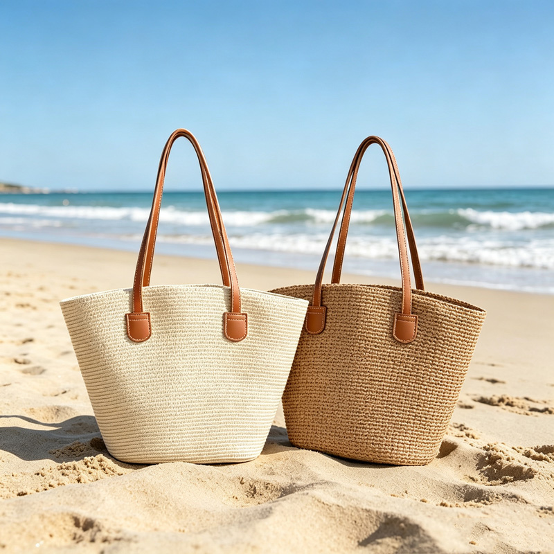 Women Bags Casual - CLAREGQI 여성용 솔리드 컬러 밀짚 토트백,