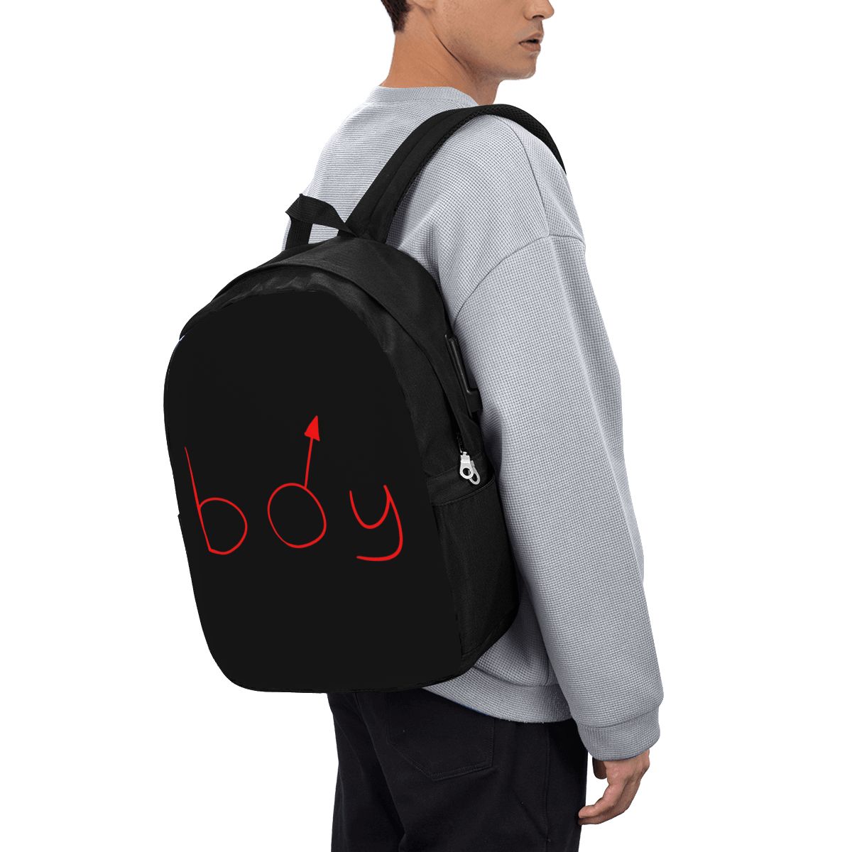 Womens Backpack - Boymoder 모자와 셔츠 배낭 여행 노트북
