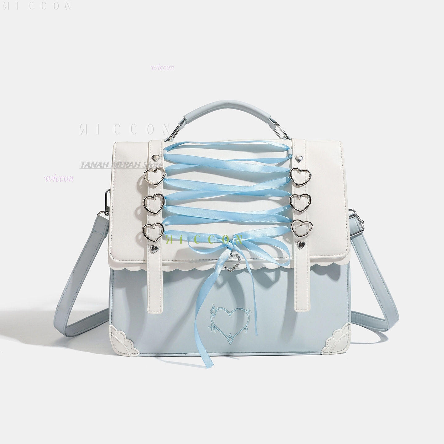 Women'S Japanese Bags - Jirai kei 하트 리본 장식이 있는
