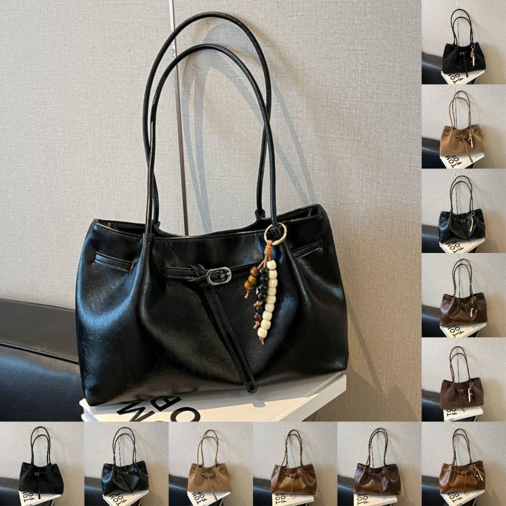 Women Bags For Travel - 스웨이드/PU 가죽 숄더백 레트로 대용량 핸드백