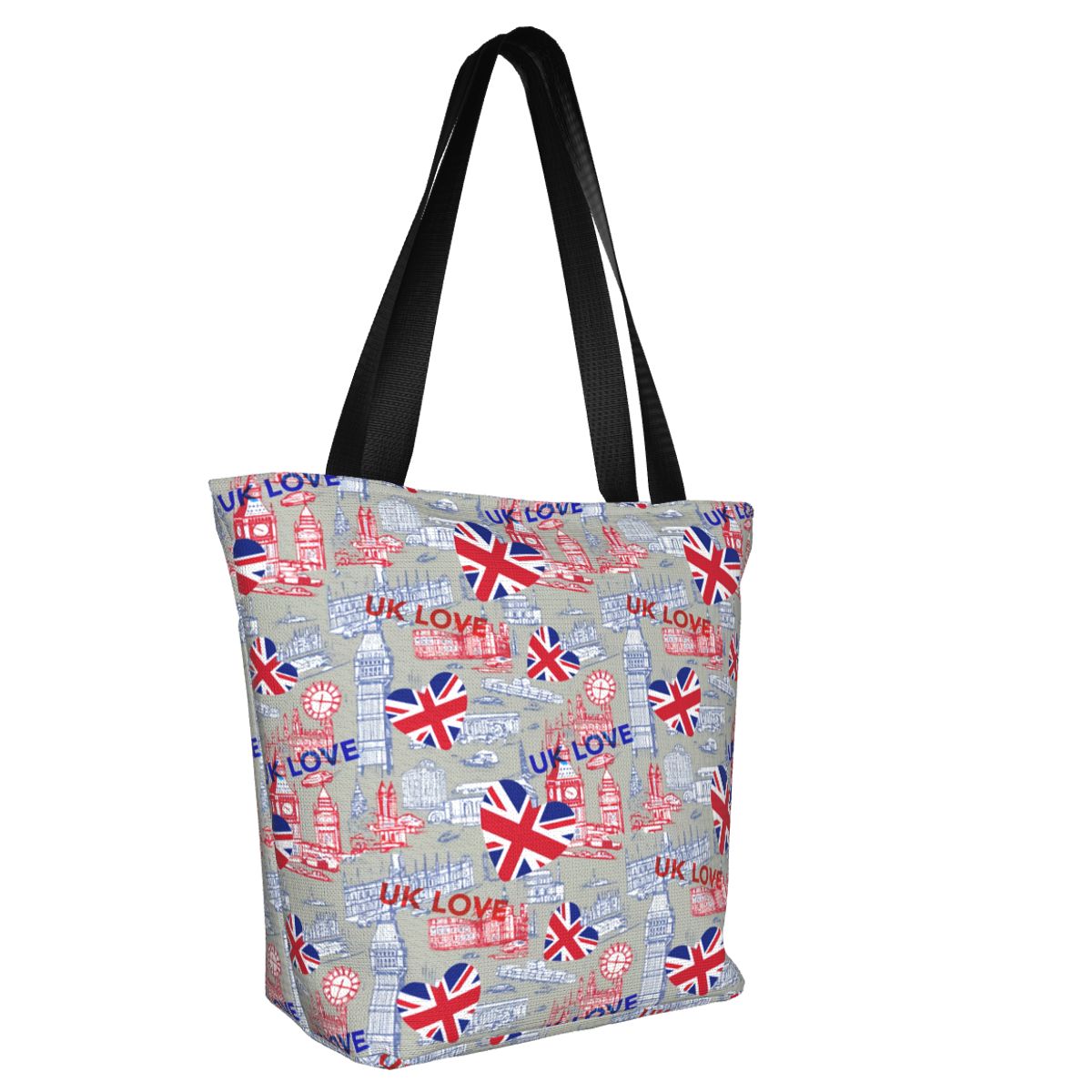 영국의 맞춤형 국기 사랑 식료품 쇼핑 토트 백 여성 재 - Women Bags Uk 리뷰 및 가격