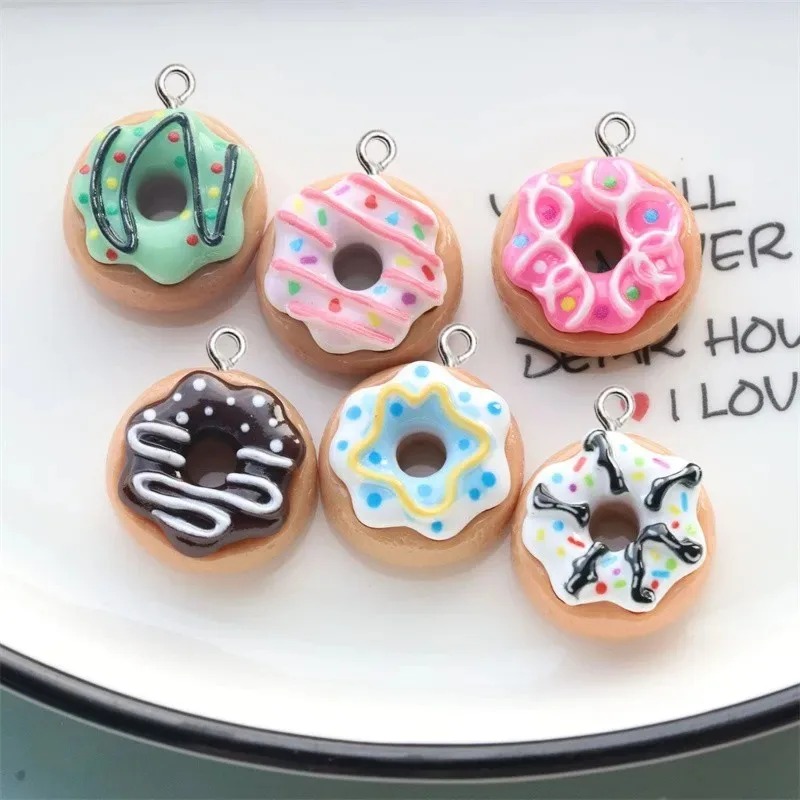 10Pcs 수지 도넛 참 다채로운 미니 펜던트 여성을위 - Women Bags Mini 리뷰 및 가격