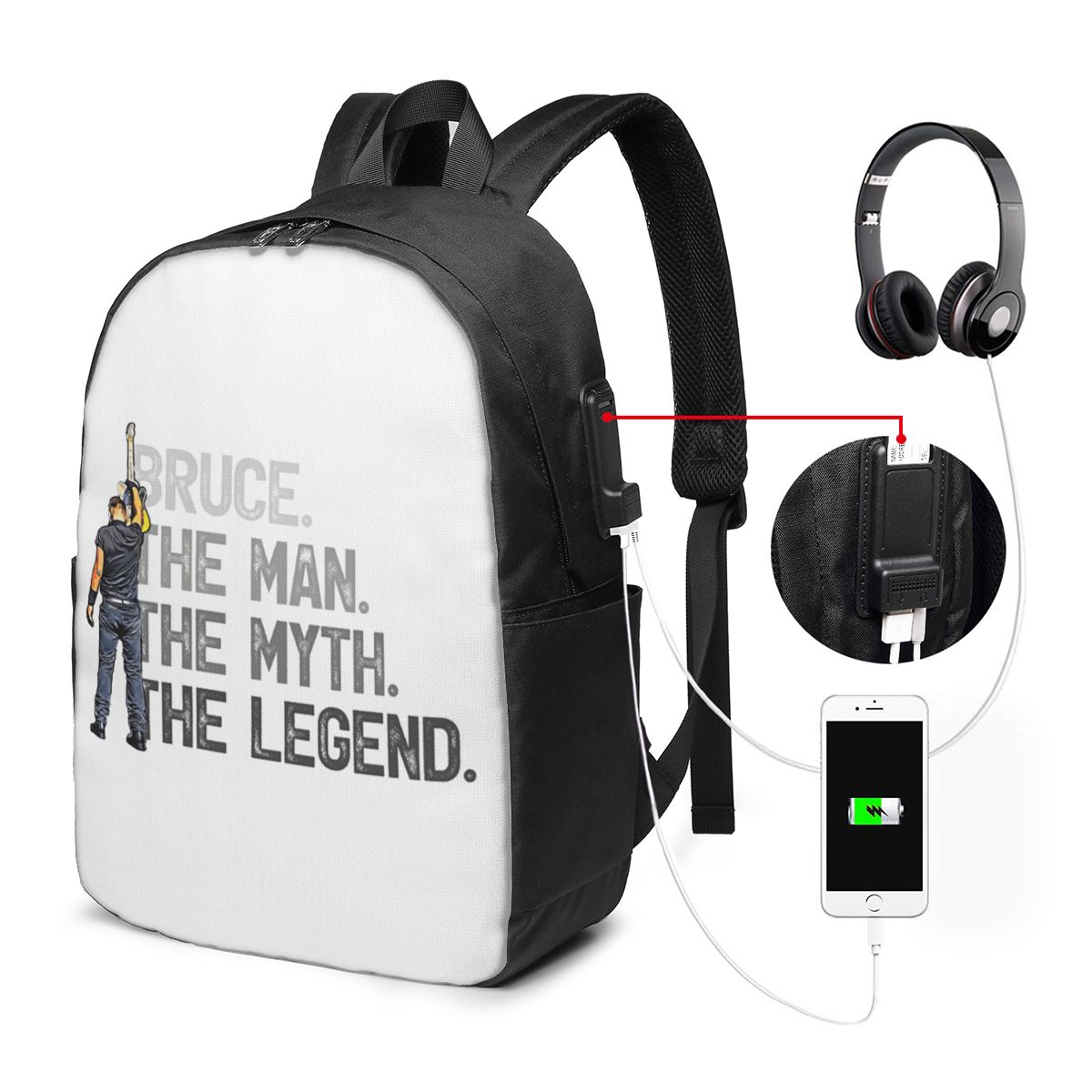 브루스 스프링스틴 배낭 여행 노트북 가방 컴퓨터 대학생 - Womens Backpack 리뷰 및 가격