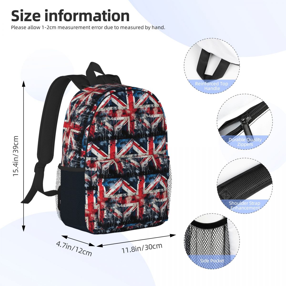 영국 국기 페인트 질감 배낭 학생 소년 소녀 책가방 남 - Women Bags Uk 리뷰 및 가격