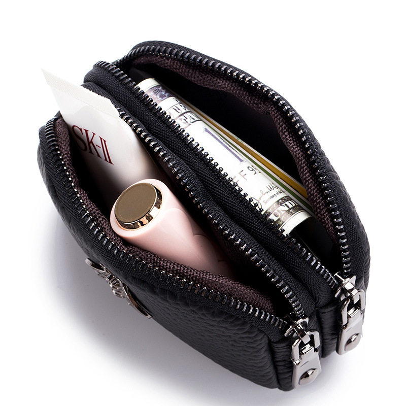 여성 소 가죽 더블 지퍼 휴대용 지갑 가방 꿀벌 카드  - Women Bags Ck 리뷰 및 가격