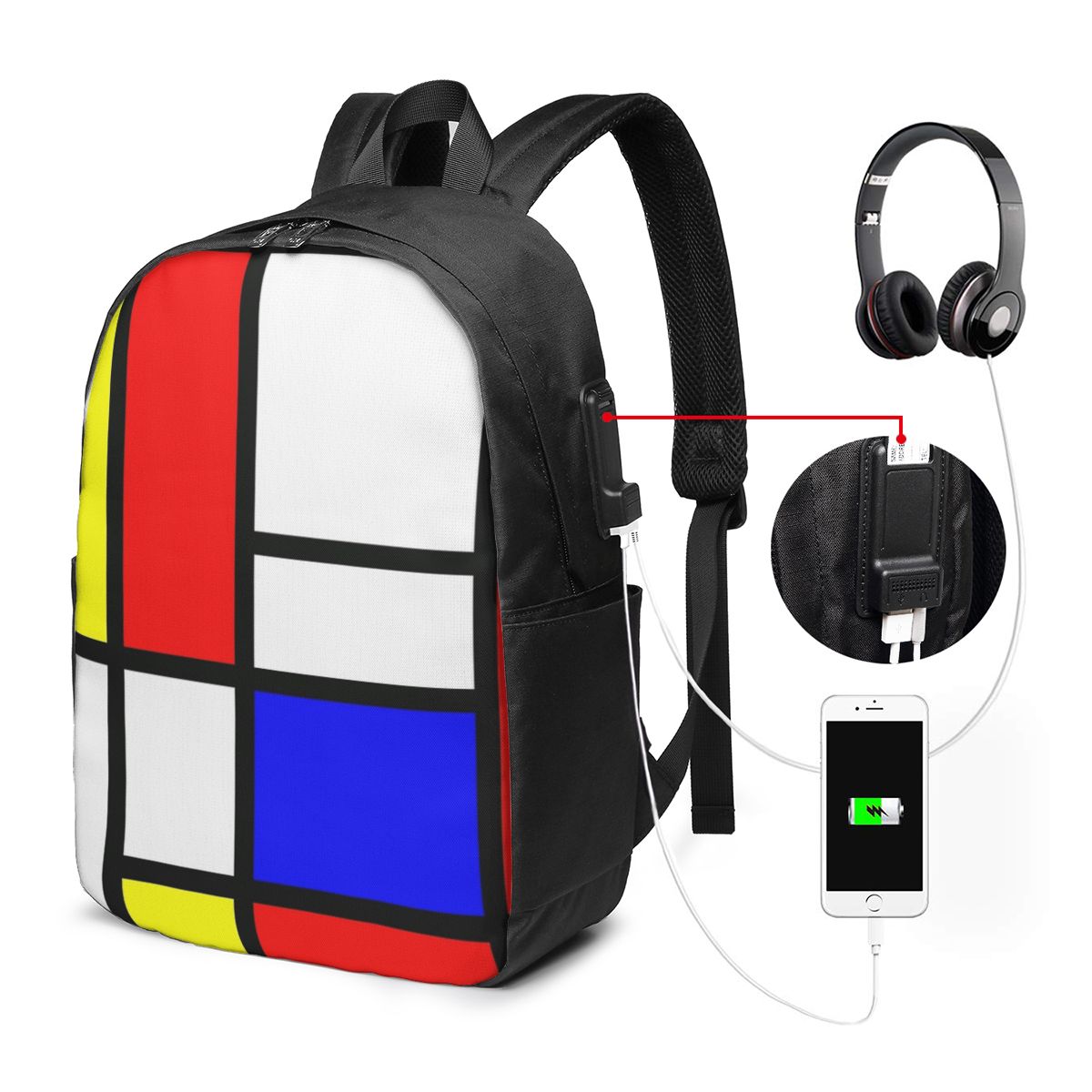 Piet Mondrian Composition 배낭 여 - Womens Backpack 리뷰 및 가격