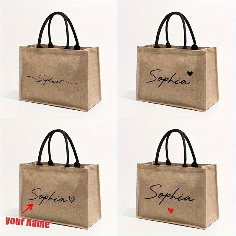 맞춤 이름 패턴 쇼핑백, 여성용 개인 맞춤형 비치백,  - Women'S Vegan Bags 리뷰 및 가격