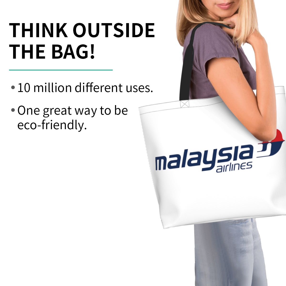 말레이시아 항공 쇼핑 토트 백 캔버스 대용량 어깨 가방 - Women Bags Malaysia 리뷰 및 가격