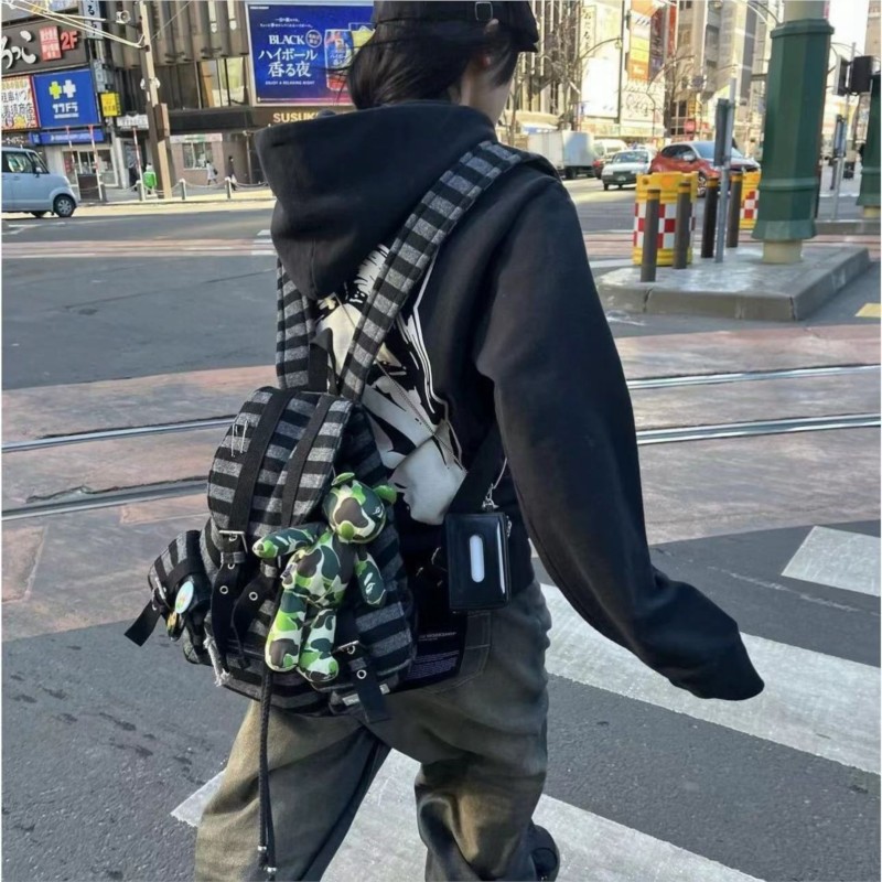 하라주쿠 빈티지 배낭 여성 독특한 컬러 블록 스트라이프 - Women'S Vegan Bags 리뷰 및 가격