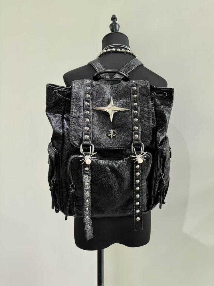 고딕 펑크 PU 가죽 숄더 백 리벳 Y2K 배낭 여성용 - Women'S Vegan Bags 리뷰 및 가격