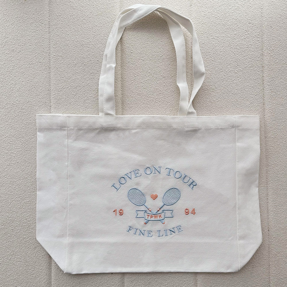 Love on Tour 여성용 자수 캔버스 숄더백, 빈 - Women Bags Ck 리뷰 및 가격