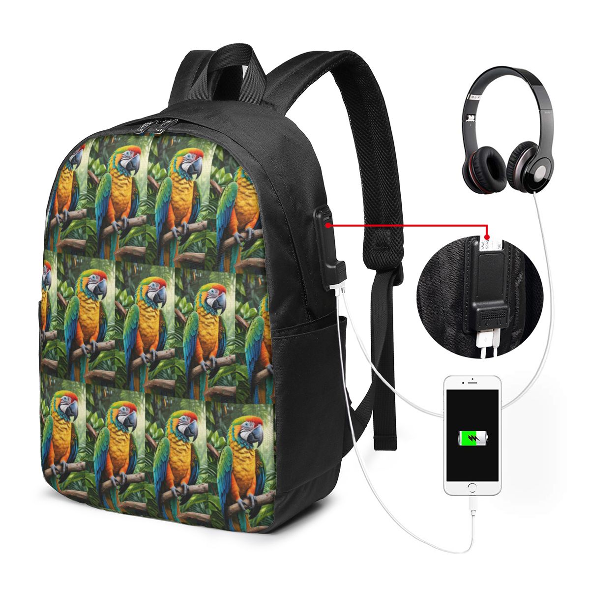 귀여운 맥아오 앵무새 배낭 여행 노트북 가방 컴퓨터 대 - Womens Backpack 리뷰 및 가격