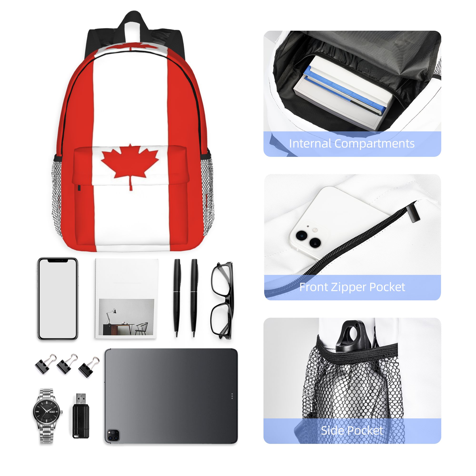 캐나다 국기 국가 문화 배낭 핫 세일 데이 팟 대용량  - Women Bags Canada Sale 리뷰 및 가격