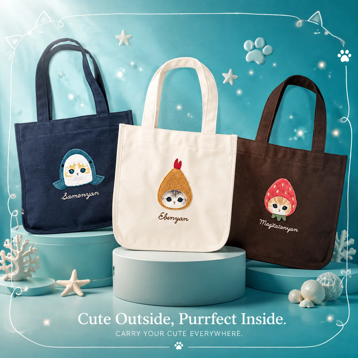 일본 모후산드 스타일의 새로운 귀여운 상어 고양이 만화 - Women'S Japanese Bags 리뷰 및 가격