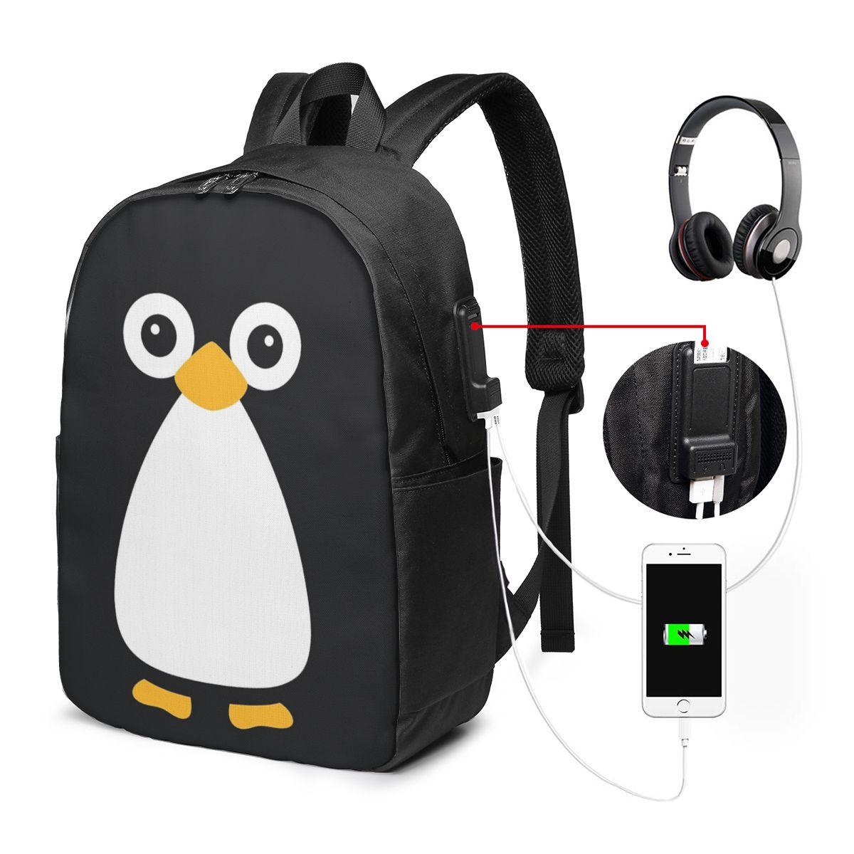 귀여운 벡터 펭귄 배낭 여행 노트북 가방 컴퓨터 대학생 - Womens Backpack 리뷰 및 가격